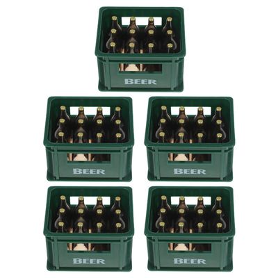 WHAMVOX 5-Piece Miniature Beer Crates with Detailed Bottles for Dollhouse Bars and Dioramas
