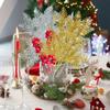 ALCXAZS Creative Christmas Decorations with Glitter Branches and Fir Sprigs, White and Gold, 30 Pieces view 4