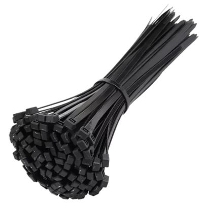 250-Piece Set of Self-Locking Plastic and Nylon Cable Ties, Black