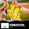 Lurrose Stainless Steel Beer Bottle Holder with Handle, 6 Bottles, Brown view 3
