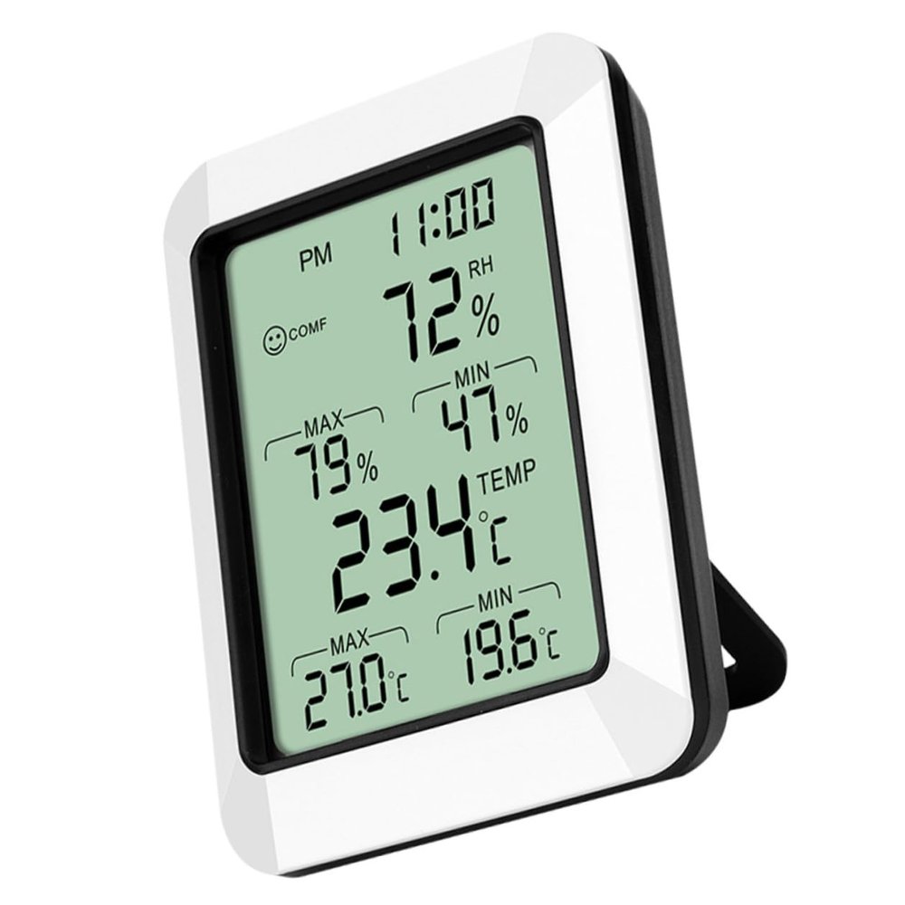 Digital Plastic Hygrometer with Stand for Baby Room and Bedroom