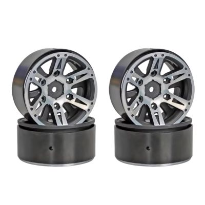 4PCS 1.9" Metal Alloy Beadlock Wheels for Axial, Tamiya, TRX-4, SCX10 III, CC01 and D90 1/10 RC Rock Crawlers (Black)