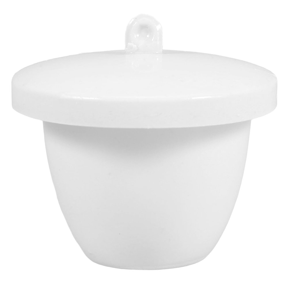 70 mL Ceramic Laboratory Crucible with Lid and Handle