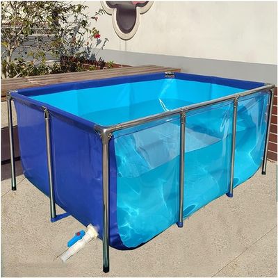 Freestanding Aquarium and Pond for Indoor Use, PVC Liner with Steel Frame and Viewing Window, 150 x 100 x 71 cm