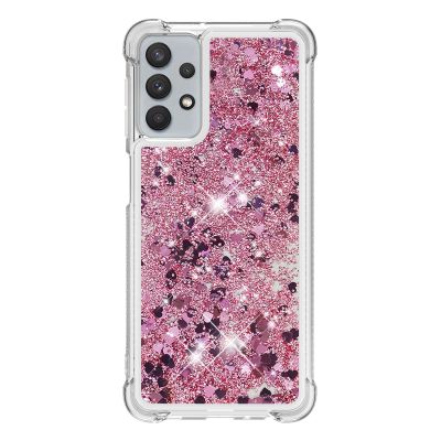 Compatible with Samsung Galaxy A32 5G Case, Pink Glitter Liquid Quicksand TPU Case