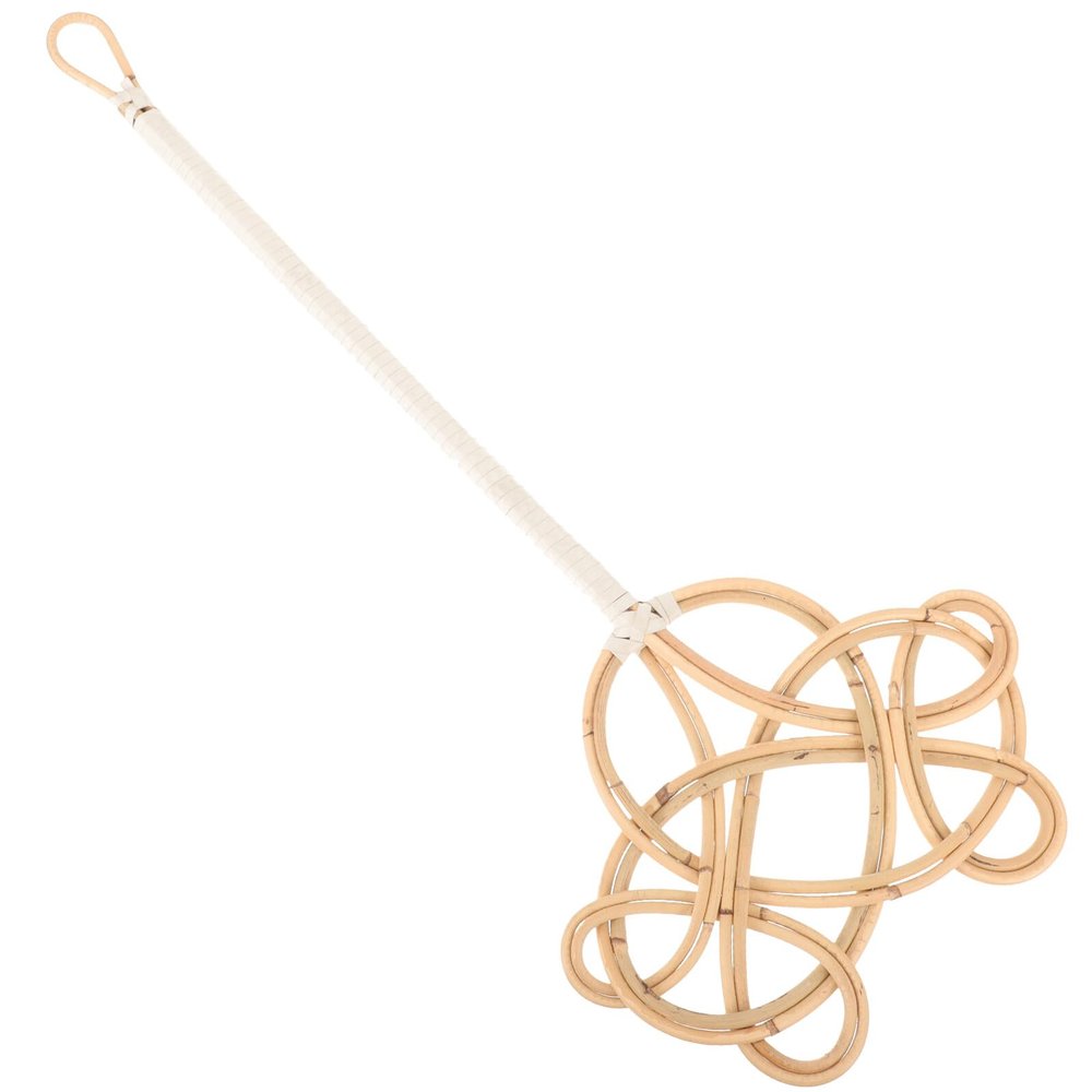 Toyvian Plastic Rattan Carpet Beater with Long Handle