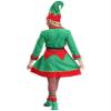 Sinleey Women's Christmas Elf Costume Outfit, Green, XXL view 2