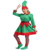 Sinleey Women's Christmas Elf Costume Outfit, Green, XXL view 3