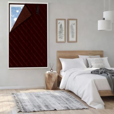 Thermal Window Insulation Curtain, Brown, 100 x 260 cm