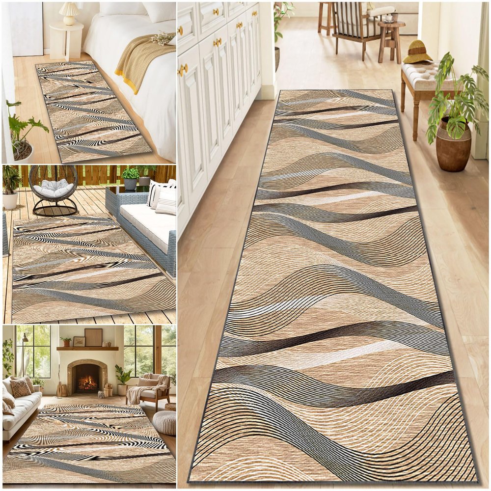 Non-Slip Hallway Runner Rug, Washable Kitchen Runner, 120 x 240 cm