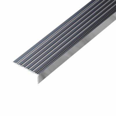 Stair Tread Anti-Slip Strip, Aluminum Alloy Edge Profile, Gray