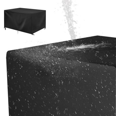 UKIXOM Outdoor Furniture Cover, 340 x 240 x 75 cm, 420D Oxford Fabric, Black/Silver