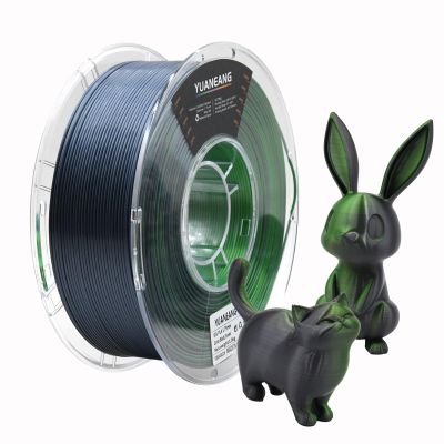 YUANEANG PLA 3D Printer Filament, Satin, Dual-Color, ±0.03 mm Accuracy, 1 kg Spool, 1.75 mm, Black-Green