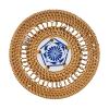4-Piece Woven Rattan Coaster Set, 10 cm view 1