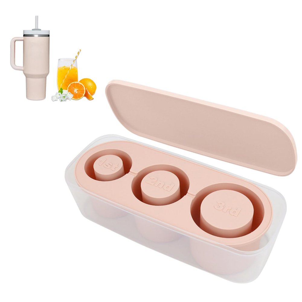 Large Silicone Ice Cube Mold with Lid, Pink
