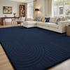 Sour Lemon Rug, 200 x 300 cm, 3D Semicircle Pattern, Navy Blue view 1