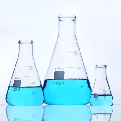 Nickel Silicate Glass Conical Flask, Graduated Borosilicate Erlenmeyer Flasks, 2-Pack, Multiple Sizes (150 mL)
