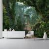 Tropical Nonwoven Photo Wallpaper, High-Resolution Green Jungle Suspension Bridge Mural with 3D Effect, Washable and Easy to Install, Modern Design for Living Room, Bedroom or Office view 3