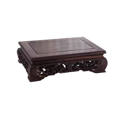 zhuyanbo007 Plant Stand, Rectangular Blackwood Carved Bonsai Base and Vase Display Stand (L)