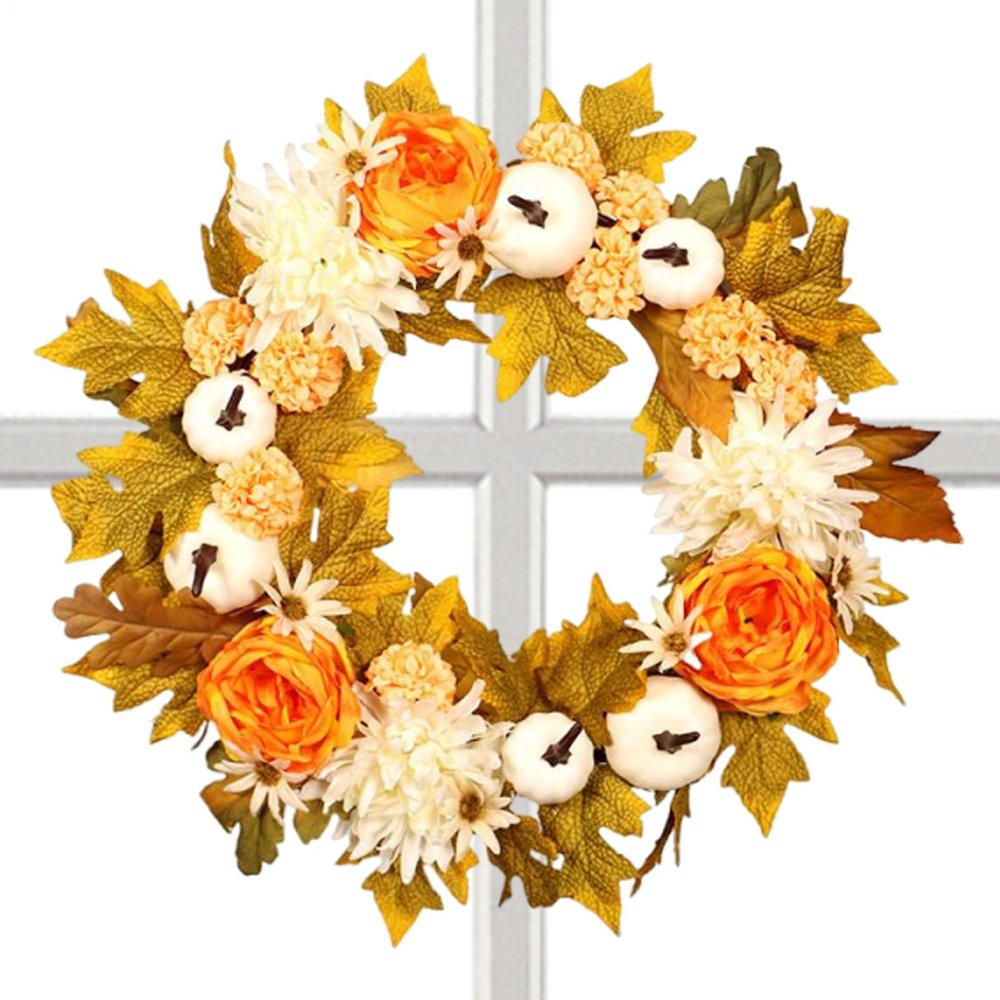 Wezalget 45 cm Artificial Autumn Door Wreath