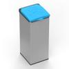 Mongardi 7421C02 4' Otto Waste Sorting System, Polypropylene Resin, Easy to Assemble, for 80–110 L Bags, Indoor and Outdoor, 32 x 35 x 80 cm, Blue and Gray view 1