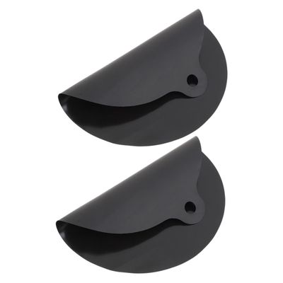 Black Round Silicone Protective Mat for Cooktop, 2 Pieces