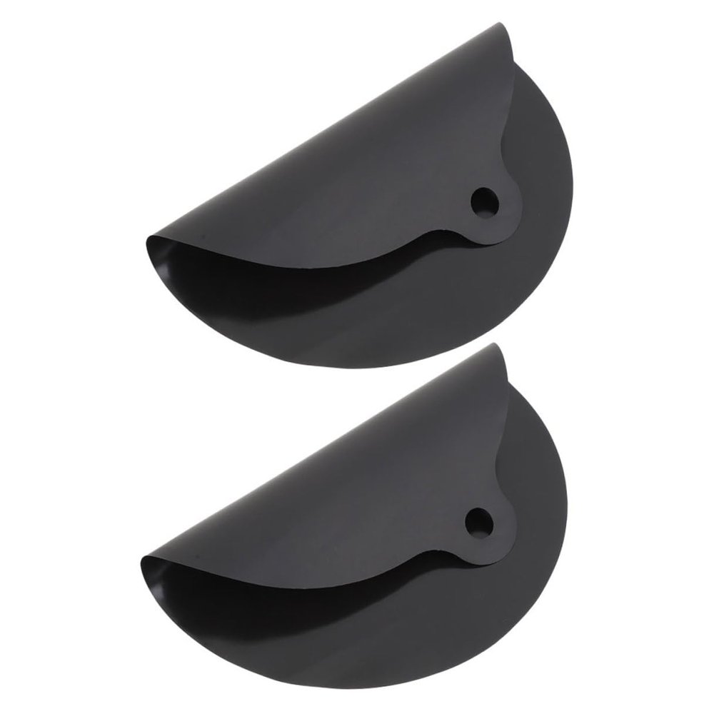 Black Round Silicone Protective Mat for Cooktop, 2 Pieces