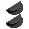 Black Round Silicone Protective Mat for Cooktop, 2 Pieces view 1