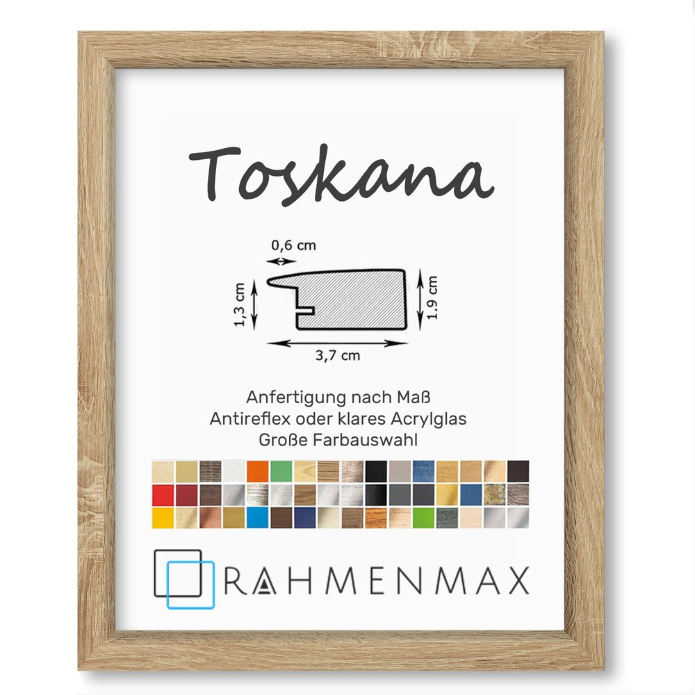 RahmenMax Tuscany MDF Picture Frame, Sonoma Oak, for 61 x 86 cm Images