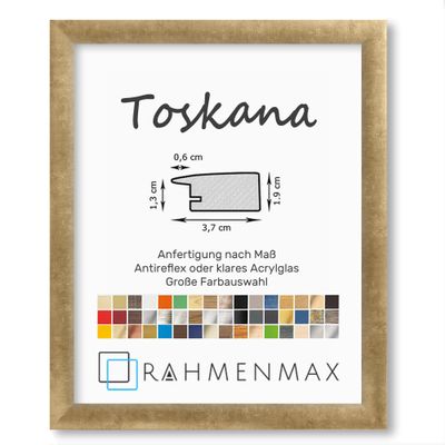 RahmenMax Tuscany MDF Picture Frame, Antique Gold, for 67 x 88 cm Images