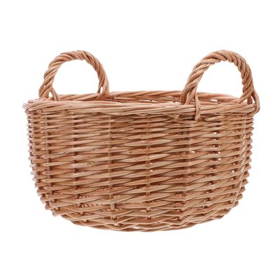 Sosoport Round Handwoven Rattan Basket with Handles for Bread, Fruit and Snacks