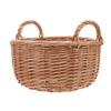 Sosoport Round Handwoven Rattan Basket with Handles for Bread, Fruit and Snacks view 1