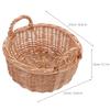 Sosoport Round Handwoven Rattan Basket with Handles for Bread, Fruit and Snacks view 2
