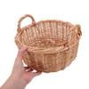 Sosoport Round Handwoven Rattan Basket with Handles for Bread, Fruit and Snacks view 4