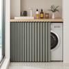 Sliding Cabinet Curtain for Open Shelves, Gray, 31.5 x 63 in view 1