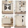 Sliding Cabinet Curtain for Open Shelves, Gray, 31.5 x 63 in view 2