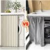 Sliding Cabinet Curtain for Open Shelves, Gray, 31.5 x 63 in view 3