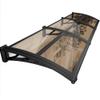 NacstarHome 460 cm Transparent Polycarbonate Door Canopy, Brown Panel, Black 100 cm Brackets view 1