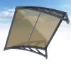 NacstarHome 460 cm Transparent Polycarbonate Door Canopy, Brown Panel, Black 100 cm Brackets view 3