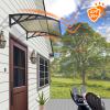 NacstarHome 460 cm Transparent Polycarbonate Door Canopy, Brown Panel, Black 100 cm Brackets view 4
