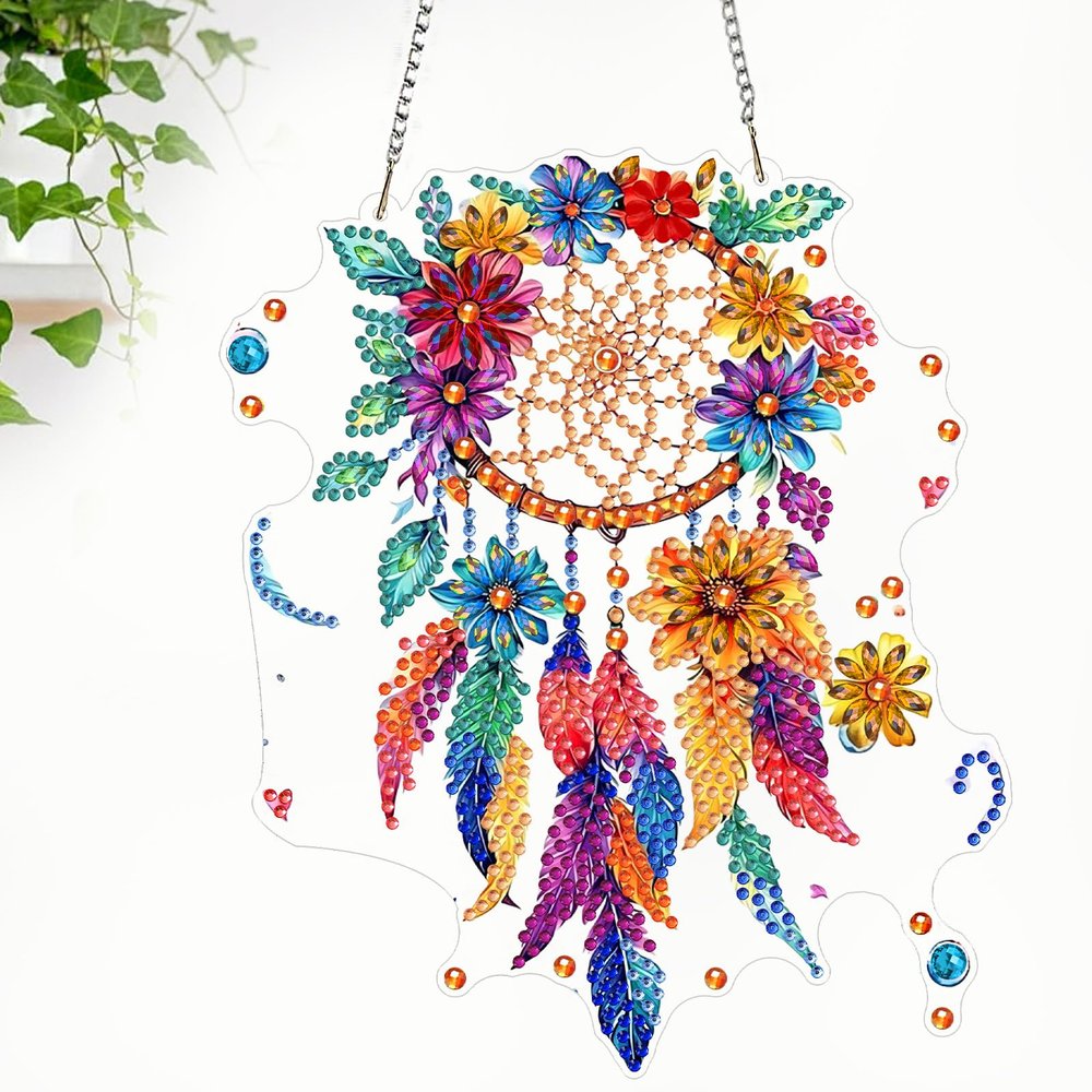 CEOVR Dreamcatcher Diamond Painting Wind Chime Kit for Adults, 20 x 16.8 cm