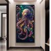 Octopus Paint by Numbers Kit for Adults, Beginners and Children, 3 Brushes, Acrylic Paint, Crease-Resistant Canvas, Unframed, 70 x 140 cm, Y-536 view 2