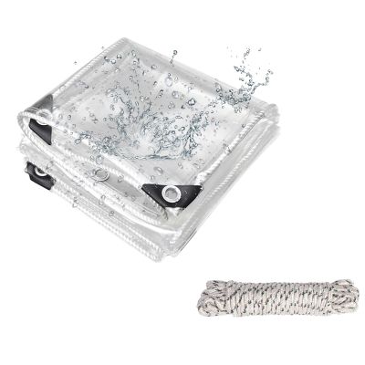 Transparent Waterproof Tarp 240 x 470 cm with Grommets