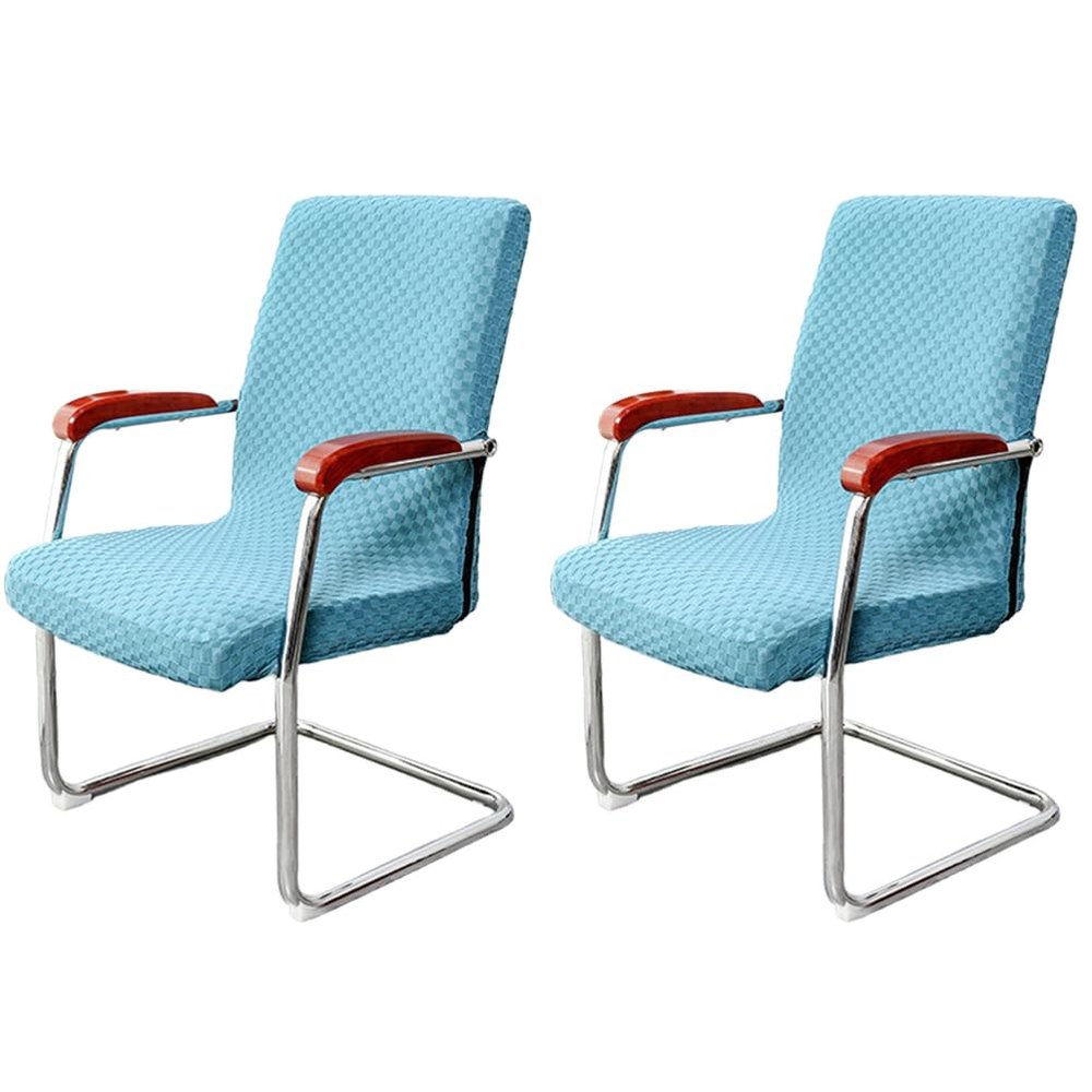 Lzyjck Elastic Office Chair Covers, 2-Pack, Light Blue, M