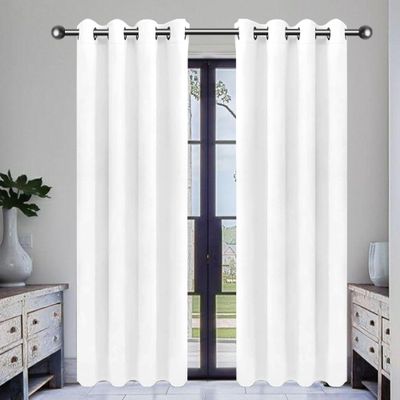 GOUSANG Blackout Curtain, 1-Piece Set, 120 x 140 cm, White