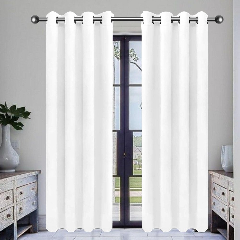 GOUSANG Blackout Curtain, 1-Piece Set, 120 x 140 cm, White
