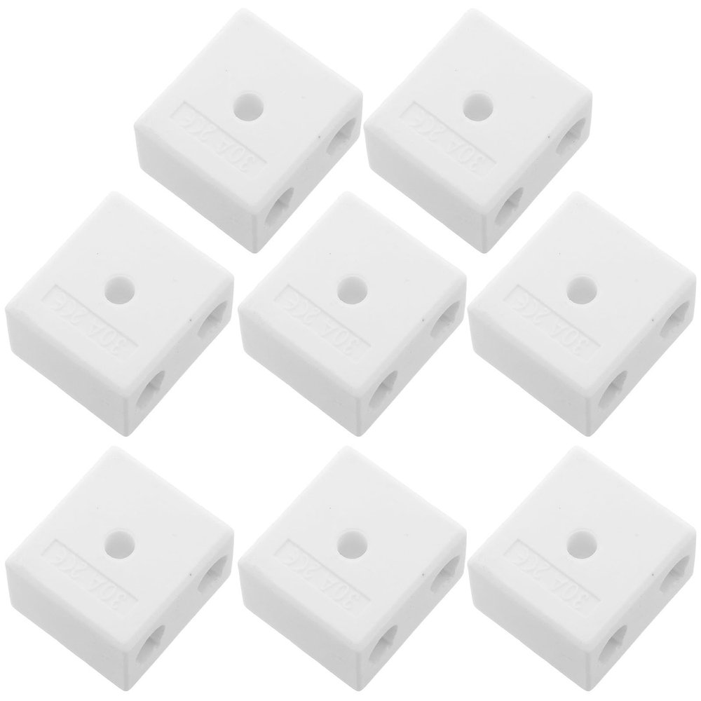 High-Frequency Terminal Connectors, 30 A, 5-Hole, 8-Pack, Beige Ceramic