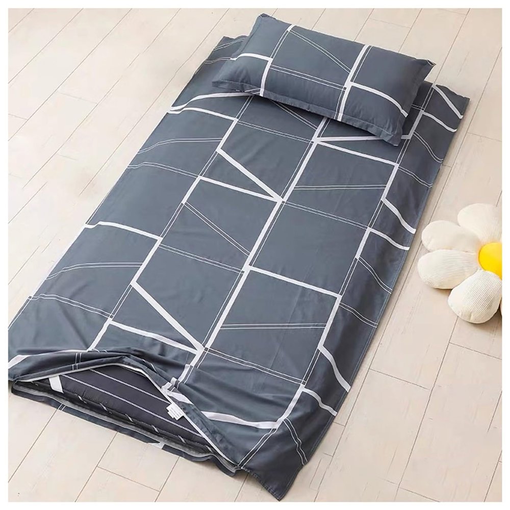 Japanese Futon Cover for Floor Mattress, Twin, Zippered, Geometry, 90 x 200 cm/35 x 79 in