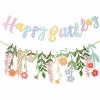 2-Piece Marigold Garland Set with Hanging Strings, Paper Flower and Happy Birthday Banners view 1