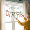 2-Piece Marigold Garland Set with Hanging Strings, Paper Flower and Happy Birthday Banners view 2